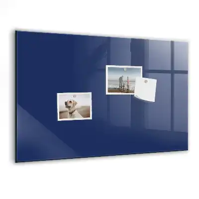 Glazen memobord met print inclusief neodymium magneten blauw