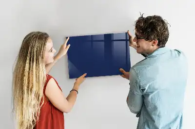 Glazen memobord met print inclusief neodymium magneten blauw