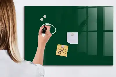 Magnetisch planbord van bedrukt glas voor aan de muur flesgroen