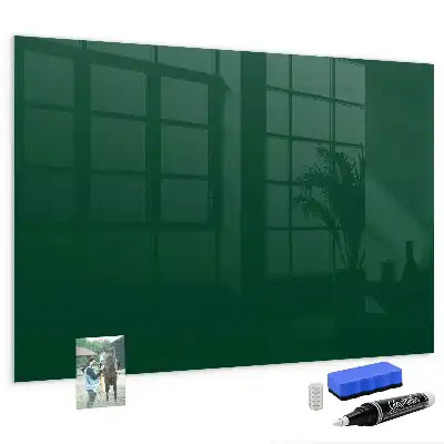 Magnetisch planbord van bedrukt glas voor aan de muur flesgroen