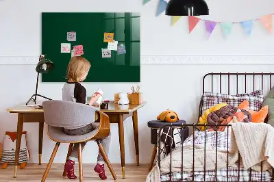 Magnetisch planbord van bedrukt glas voor aan de muur flesgroen