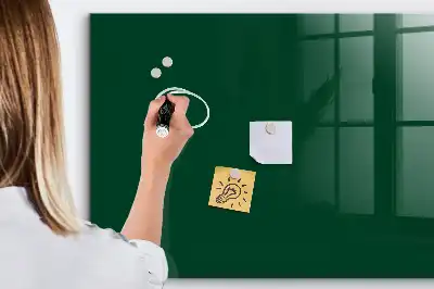 Magnetisch planbord van bedrukt glas voor aan de muur flesgroen