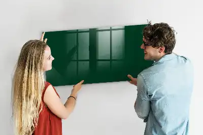 Magnetisch planbord van bedrukt glas voor aan de muur flesgroen