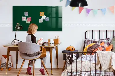 Magnetisch planbord van bedrukt glas voor aan de muur flesgroen