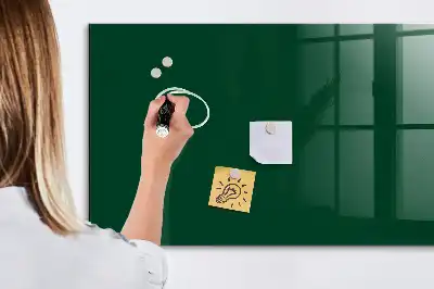Magnetisch planbord van bedrukt glas voor aan de muur flesgroen