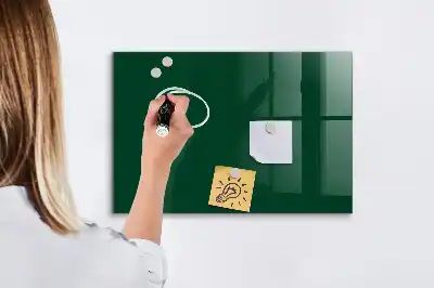 Magnetisch planbord van bedrukt glas voor aan de muur flesgroen