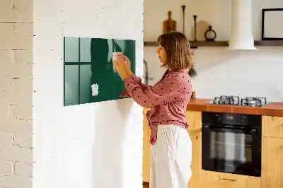Magnetisch planbord van bedrukt glas voor aan de muur flesgroen