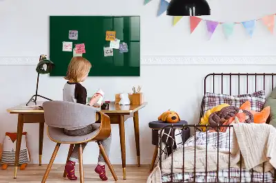 Magnetisch planbord van bedrukt glas voor aan de muur flesgroen