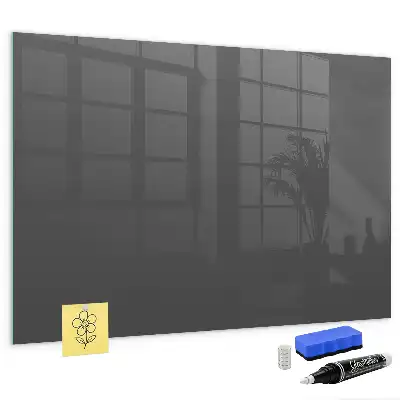 Glazen memobord met print inclusief neodymium magneten grijs