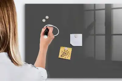 Glazen memobord met print inclusief neodymium magneten grijs