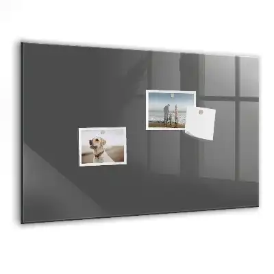 Glazen memobord met print inclusief neodymium magneten grijs