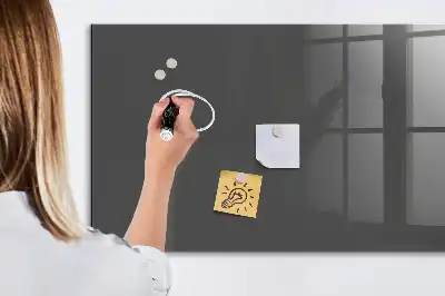 Glazen memobord met print inclusief neodymium magneten grijs