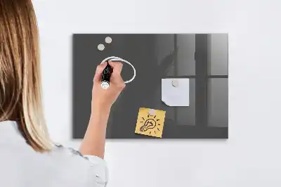 Glazen memobord met print inclusief neodymium magneten grijs