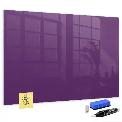 Magnetisch planbord van bedrukt glas voor aan de muur in de kleur paars