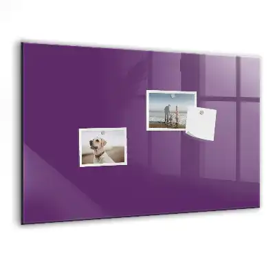Magnetisch planbord van bedrukt glas voor aan de muur in de kleur paars