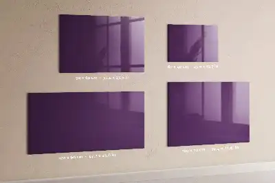 Magnetisch planbord van bedrukt glas voor aan de muur in de kleur paars