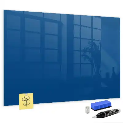 Magnetisch planbord voor de muur van bedrukt glas marineblauw