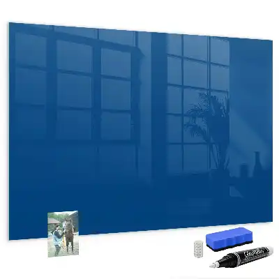 Magnetisch planbord voor de muur van bedrukt glas marineblauw