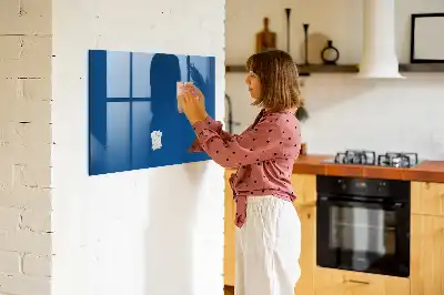 Magnetisch planbord voor de muur van bedrukt glas marineblauw