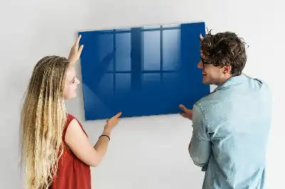 Magnetisch planbord voor de muur van bedrukt glas marineblauw