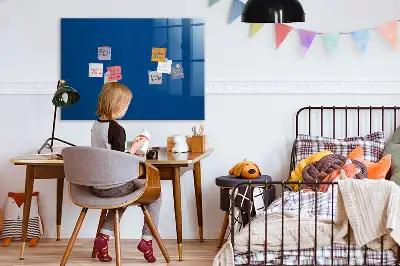 Magnetisch planbord voor de muur van bedrukt glas marineblauw
