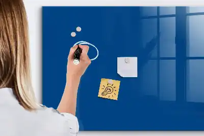 Magnetisch planbord voor de muur van bedrukt glas marineblauw