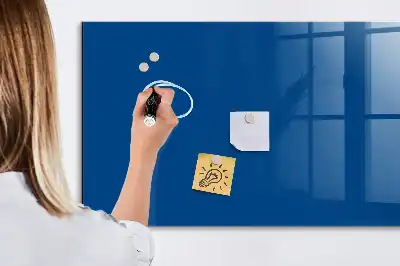 Magnetisch planbord voor de muur van bedrukt glas marineblauw