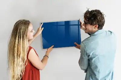 Magnetisch planbord voor de muur van bedrukt glas marineblauw