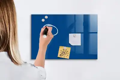 Magnetisch planbord voor de muur van bedrukt glas marineblauw