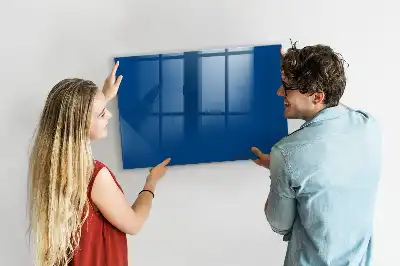 Magnetisch planbord voor de muur van bedrukt glas marineblauw