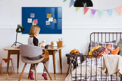 Magnetisch planbord voor de muur van bedrukt glas marineblauw