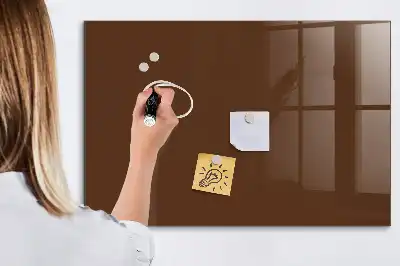 Glazen memobord met print inclusief neodymium magneten bruin