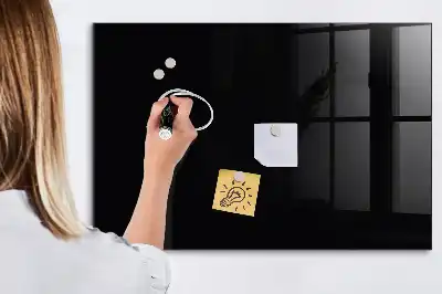 Magnetisch planbord voor de muur van bedrukt glas in het zwart