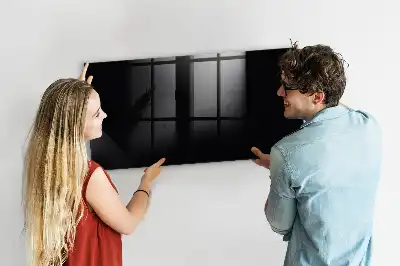 Magnetisch planbord voor de muur van bedrukt glas in het zwart