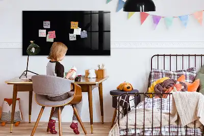 Magnetisch planbord voor de muur van bedrukt glas in het zwart