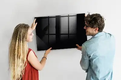 Magnetisch planbord voor de muur van bedrukt glas in het zwart