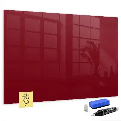 Glazen memobord met print inclusief neodymium magneten Bordeaux