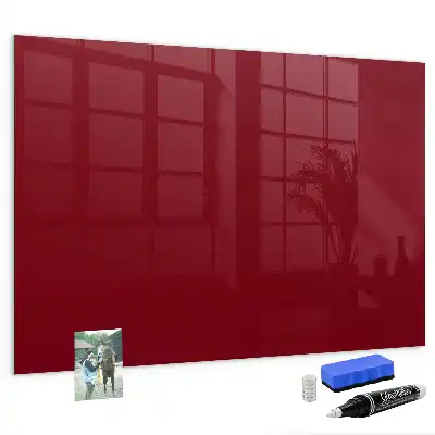 Glazen memobord met print inclusief neodymium magneten Bordeaux