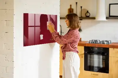 Glazen memobord met print inclusief neodymium magneten Bordeaux