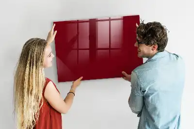 Glazen memobord met print inclusief neodymium magneten Bordeaux