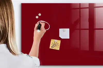 Glazen memobord met print inclusief neodymium magneten Bordeaux