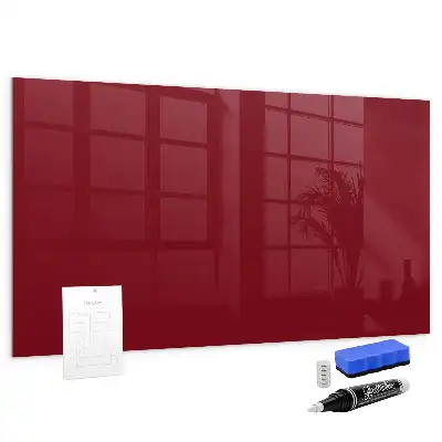 Glazen memobord met print inclusief neodymium magneten Bordeaux