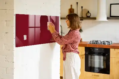 Glazen memobord met print inclusief neodymium magneten Bordeaux