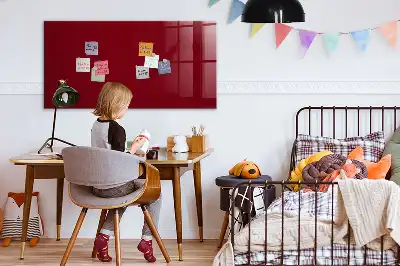 Glazen memobord met print inclusief neodymium magneten Bordeaux