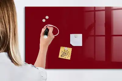 Glazen memobord met print inclusief neodymium magneten Bordeaux