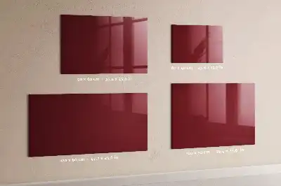 Glazen memobord met print inclusief neodymium magneten Bordeaux