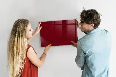 Glazen memobord met print inclusief neodymium magneten Bordeaux