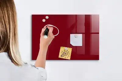 Glazen memobord met print inclusief neodymium magneten Bordeaux