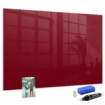 Glazen memobord met print inclusief neodymium magneten Bordeaux