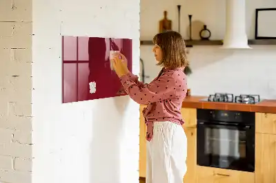 Glazen memobord met print inclusief neodymium magneten Bordeaux